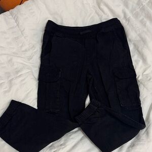 Kids Black Cargo Joggers